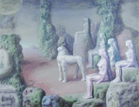 Sabin Balasa 1933-2008 "Figure nel paesaggio" cm. 70x90 - olio su tela...