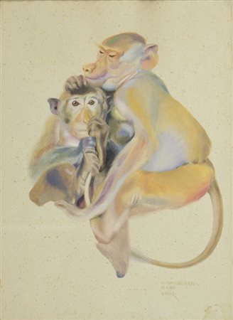 Norbertine Von Bresslern-Roth 1891-1978 "Prime coccole" cm. 35x26 -...