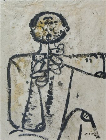 Federico Righi Trieste 1908-1987 "Personaggio" cm. 84x63 - tecnica mista su...