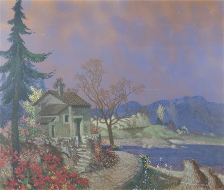 Vito Timmel Vienna 1886-Trieste 1949 "Primavera" cm. 60x73 - tecnica mista...