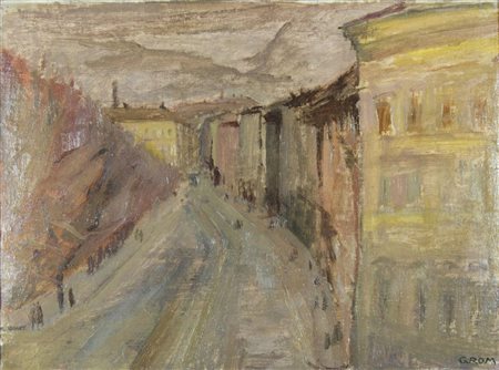 Bogdan Grom 1918-2013 "Alberi in Giardino Pubblico" cm. 34x46 - olio su...