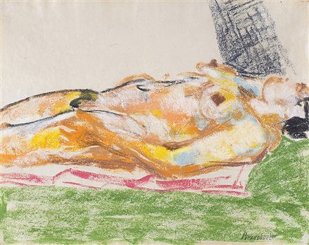 FAUSTO PIRANDELLO (1899 - 1975) Nudo sdraiato, 1950 pastelli su carta...