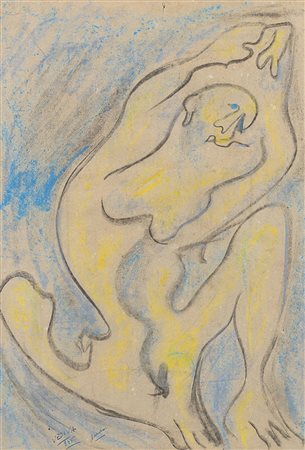 EMILIO VEDOVA (1919 - 2006) Nuda, 1945 pastello su carta, cm 54x37 Firmato,...