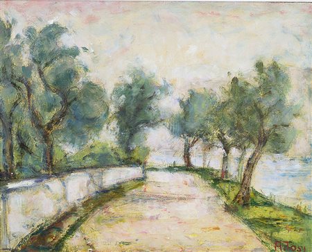 ARTURO TOSI (1871 - 1956) Senza titolo (Paesaggio), s.d. olio su tela, cm...