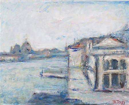 ARTURO TOSI (1871 - 1956) Venezia, 1952 olio su tela, cm 33x40,3 Firmato in...