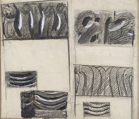 MARIO SIRONI (1885 - 1961) Composizione con fregi architettonici, 1941 circa...