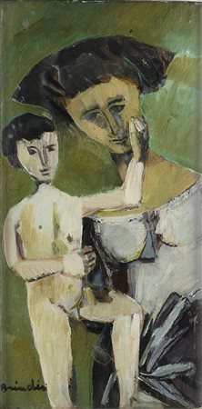 REMO BRINDISI (1918 - 1996) Senza titolo olio su tavola, cm 42,8x22,5 Firmato...