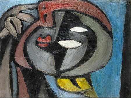 GIANNI DOVA (1925 - 1991) Senza titolo olio su tavola, cm 33,2x43...