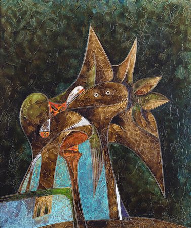 GIANNI DOVA (1925 - 1991) Testa, 1968 acrilico su tela reintelata, cm 70x60...