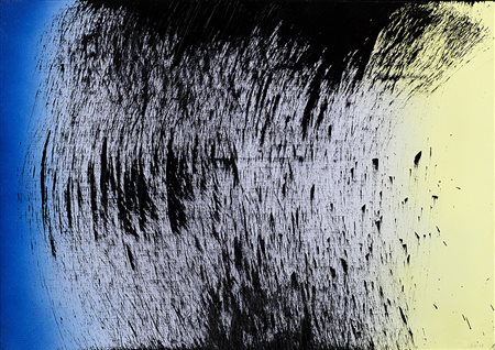HANS HARTUNG (1904 - 1989) T1979-H-11, 1979 olio su tela, cm 65x92 Firmato e...