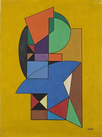 ATANASIO SOLDATI (1896 - 1953) Senza titolo, 1950 olio su tela, cm 37x50...