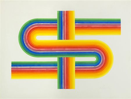 JOEL STEIN (1926 - 2012) Senza titolo, 1973 acquerello su carta applicata su...