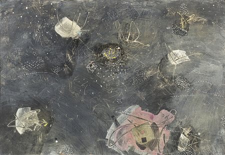 TANCREDI PARMEGGIANI (1927 - 1964) Senza titolo, 1954 tempera su compensato,...