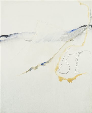 MARIO RACITI (1934) Presenza, 1977 tecnica mista su tela, cm 49x40 Titolato e...
