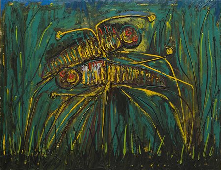 PEVERELLI (1922 - 2000) Senza titolo, s.d. olio su tela, cm 70x100...