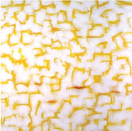 CLAUDIO VERNA (1937) Frattali, 2000 olio su tela, cm 180x180 Firmato datato e...