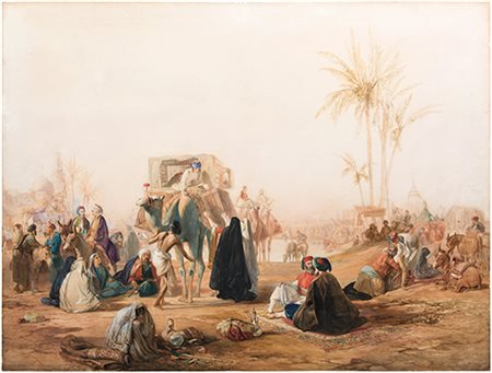Germania o Inghilterra Oasi, 1840-1860 Matita, acquerello, tempera e gesso su...