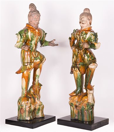 Cina, Dinastia Tang (618-907 d.C.), VIII secolo Coppia di Re Celesti...