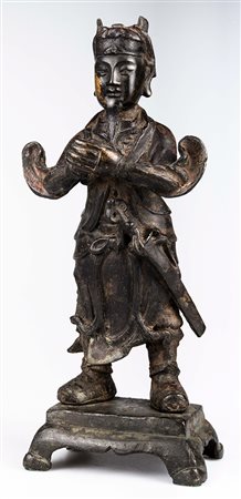 Cina Guerriero, dinastia Ming (1368-1644), XVII secolo Bronzo, tracce di...