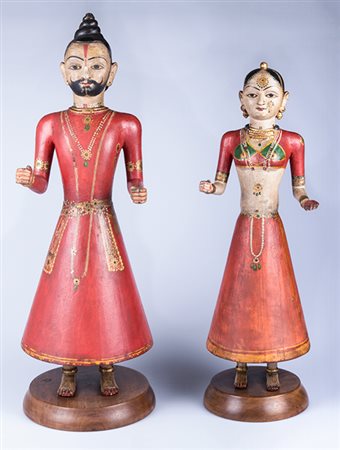 Rajastan - Nevar Le divinità nuziali Isaur e Gangaur (?), tardo XIX secolo...
