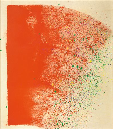 Chin Hsiao LA CASCATA 8 acrilico su tela, cm 70x60 firmato sul retro: timbro...