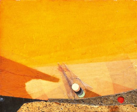 Roberto Crippa AURORA BOREALIS collage su talvola, cm 36x46 sul retro:...