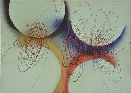 Roberto Crippa SPIRALI acrlici su cartoncino, cm 50x70 firmato Provenienza:...
