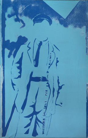 Mario Schifano VITTORIA SUL SOLE PER KASIMIR MALEVIC base serigrafica su tela...