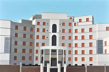 Marco Petrus GARBATELLA acrilico su tela, cm 80x120 sul retro: firmato,...