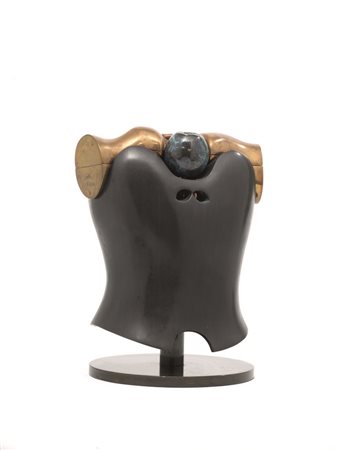 Miguel Berrocal TORSO metallo e sfera in marmo, h cm 20; 93/150 firmato e...