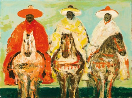 Salvatore Fiume COMPOSIZIONE olio su carta applicata su compensato, cm 27x36...