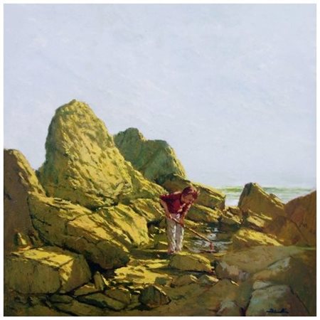 ANTONIO DINELLI 1982 Senza titolo Olio su tela 50 x 50. Firma in b. a d. e...