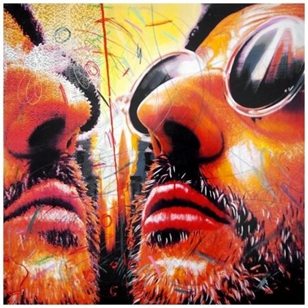 ENRICO MANERA 1948 Jean Reno 2006 Olio su tela 100 x 100. Firma, data e...