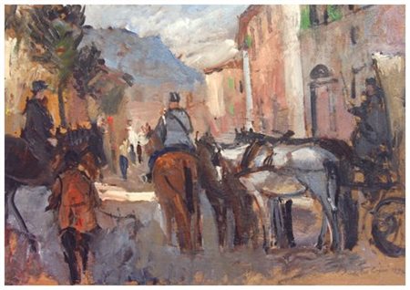 LUIGI BARTOLINI 1892 - 1963 Senza titolo 1937 Olio su tavola 22,5 x 32,5....