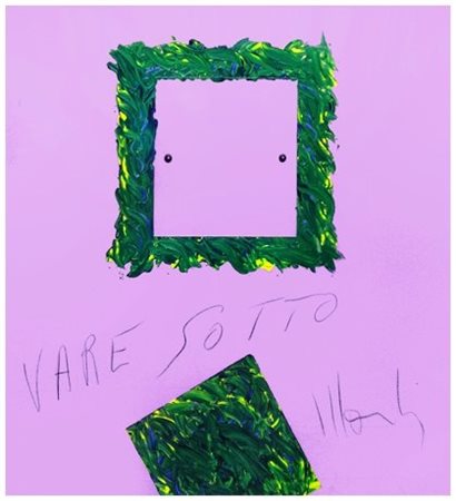 ALDO MONDINO 1939 - 2005 Varesotto 1982 Olio, plexiglas e fermi dorati su...