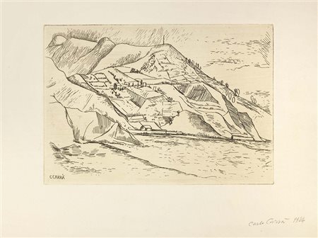 Carlo Carrà Quargnento (Al) 1881 - Milano 1966 Il golfo (Paesaggio), 1924...