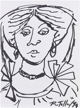 Mimmo Rotella Catanzaro 1918 - Milano 2006 Figura, 1994 Pennarello su carta,...