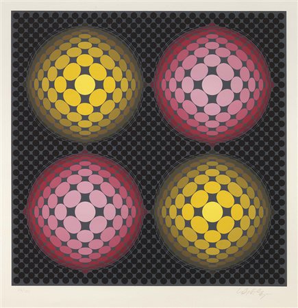 Victor Vasarely Pecs 1906 - Parigi 1997 Senza titolo Litografia a colori, es....