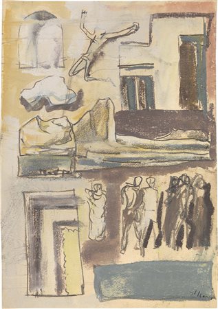 Mario Sironi Sassari 1885 - Milano 1961 Composizione Tecnica mista su carta,...
