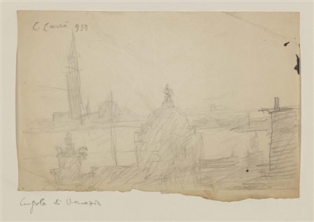 Carlo Carrà Quargnento (Al) 1881 - Milano 1966 Cupole a Venezia, 1958 Matita...