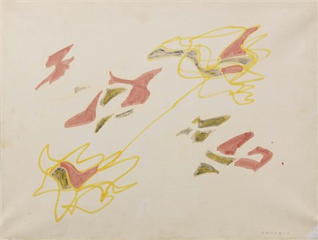Giulio Turcato Mantova 1912 - Roma 1995 Senza titolo Tecnica mista su carta...