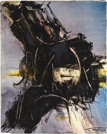 Gianni Bertini Pisa 1922 - 2010 Dolori di Circe, 1958 Olio su tela, cm. 50x40...