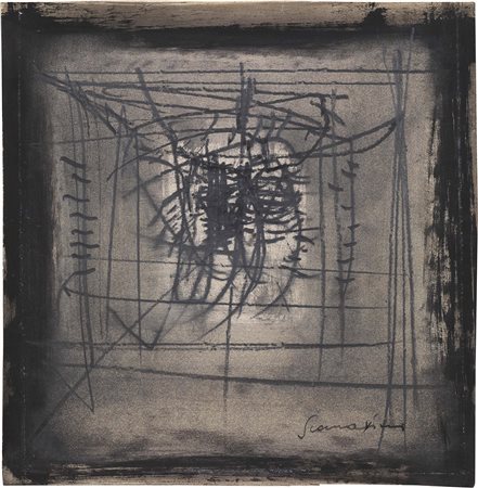 Emilio Scanavino Genova 1922 - Milano 1986 Senza titolo (Sindone), 1958...