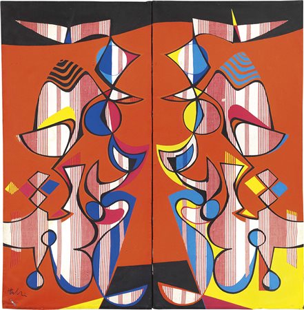 Wladimiro Tulli Macerata 1922 - 2003 Senza titolo Olio su tessuto, dittico,...