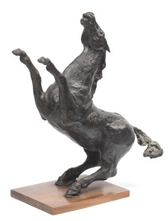 Aligi Sassu Milano 1912 - Pollença 2000 Cavallo nero, 1972 Scultura in...