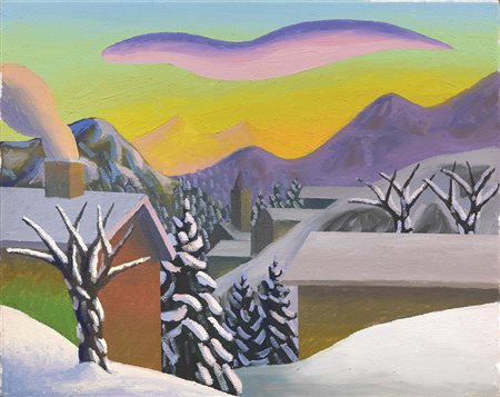 Salvo Leonforte (En) 1947 - Torino 2015 Crepuscolo d'inverno Olio su tela,...