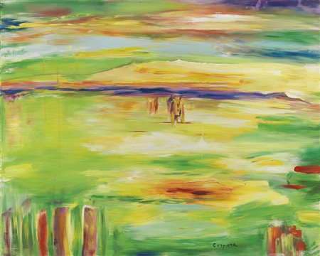 Antonio Corpora Tunisi 1909 - Roma 2004 Laguna d'Africa, 1997 Acrilico su...