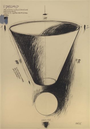 Fabrizio Plessi Reggio Emilia 1940 Videoland project, 1985 Tecnica mista su...