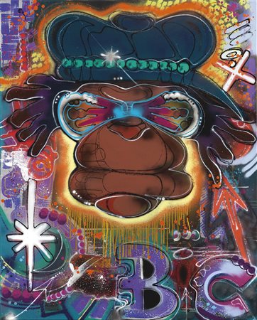 Toxic New York 1965 = B or C?, 2007 Spray e acrilico su tela, cm. 150x120...