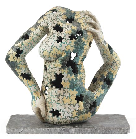 Rabarama Roma 1969 Ambivalente, 1997 Scultura in bronzo dipinto su base in...